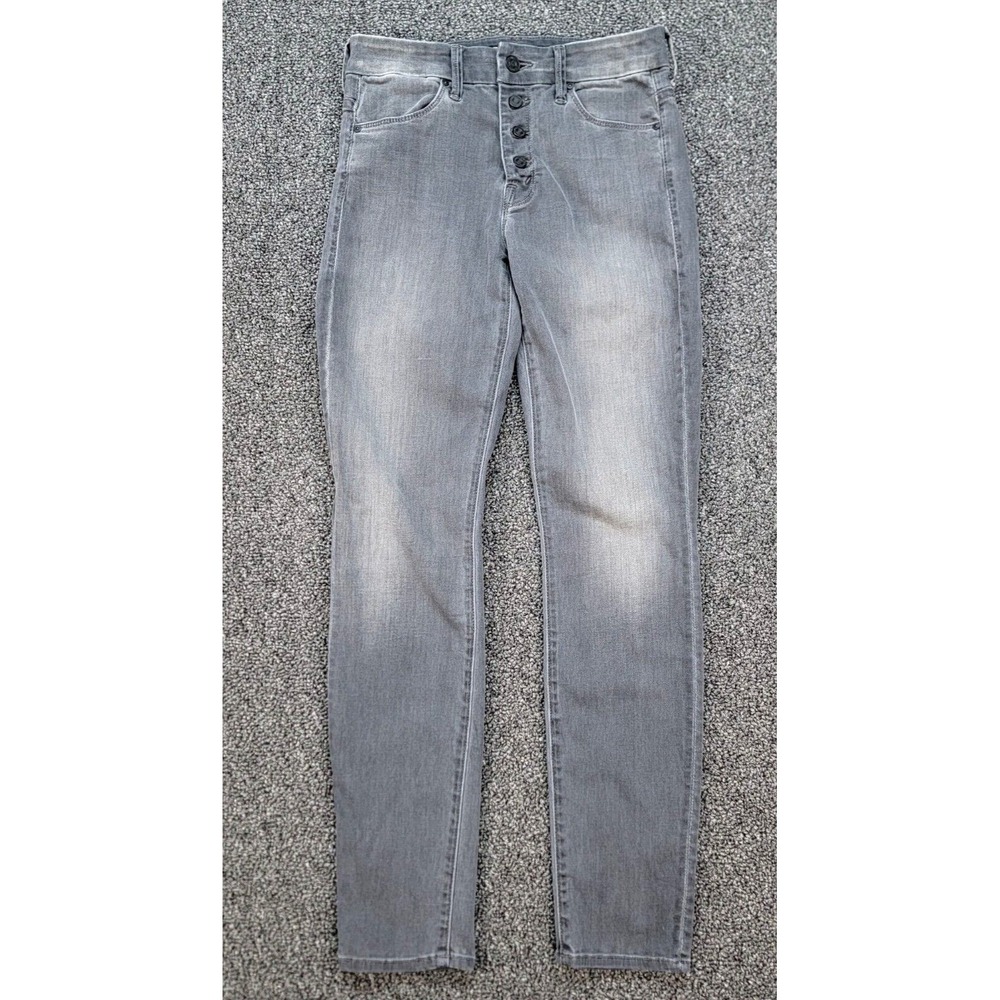 MOTHER Jeans Womens 26 Gray Deep Voodoo The Pixie Skinny High Rise Button Fly